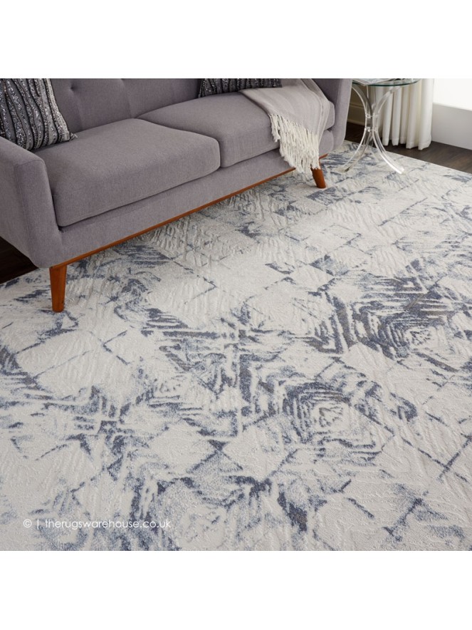 Urban Decor Ivory Blue Rug - 2