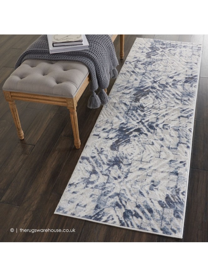 Urban Decor Ivory Blue Runner - 2