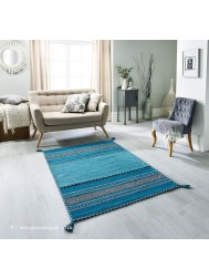 Kelim Teal Rug - Thumbnail - 2