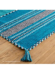 Kelim Teal Rug - Thumbnail - 3