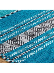 Kelim Teal Rug - Thumbnail - 4