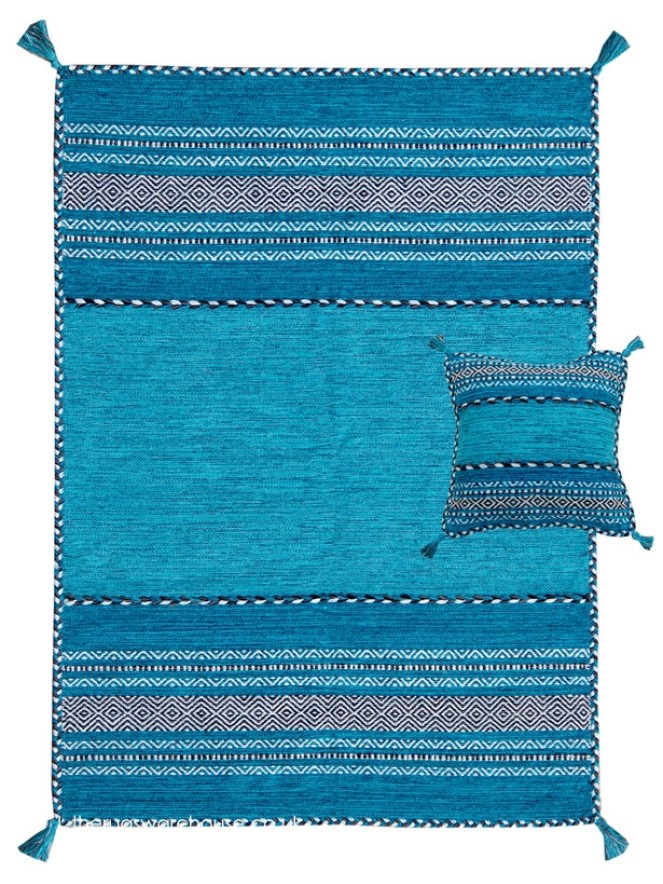 Kelim Teal Rug - 5