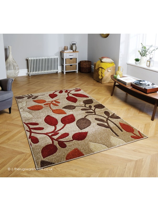 Portland Leaves Beige Rug - 2