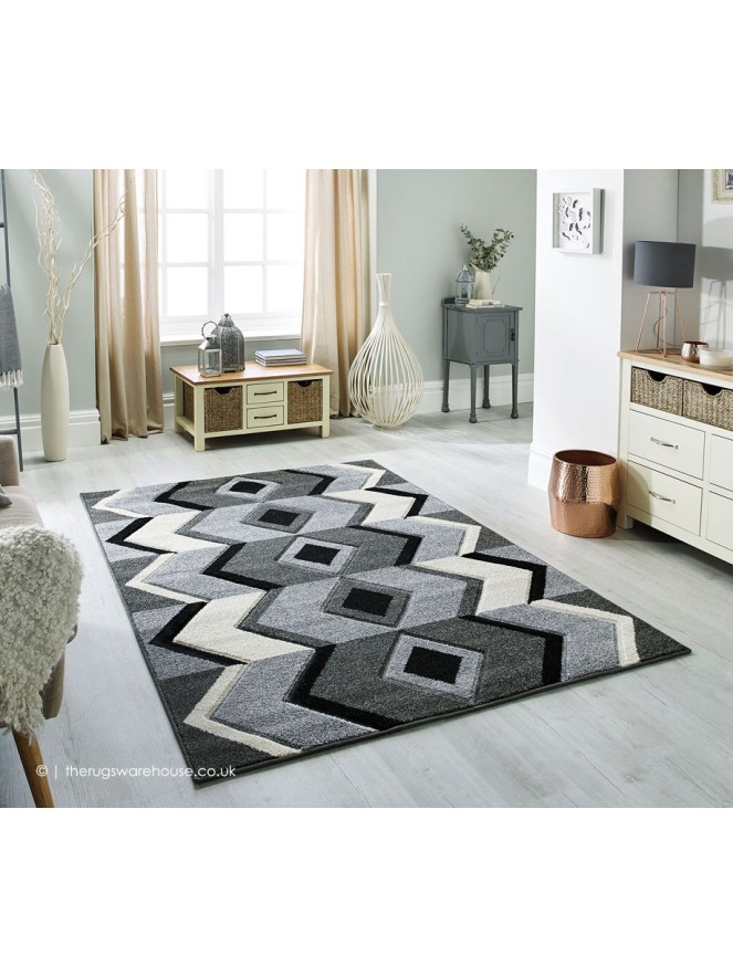 Portland Ethnic Grey Rug - 2