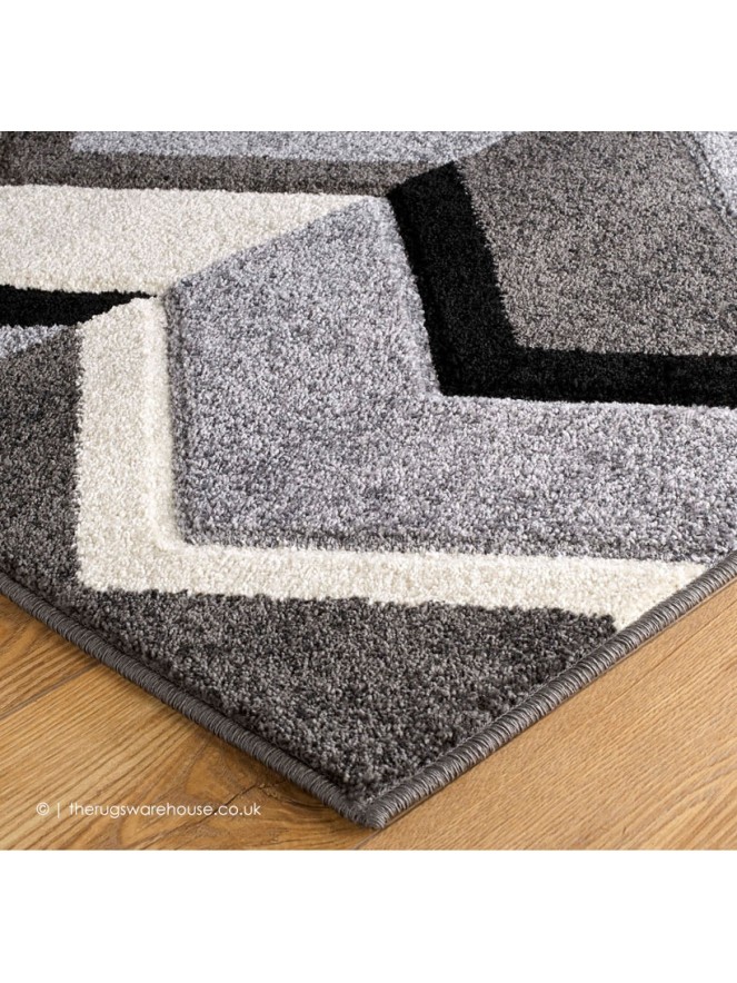 Portland Ethnic Grey Rug - 3