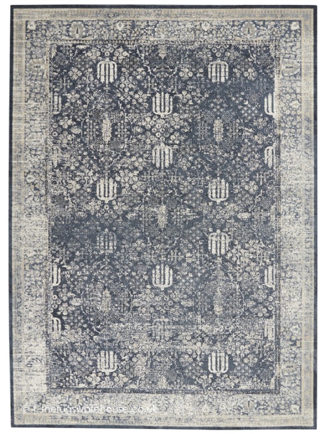 Malta Navy Ivory Rug - 7