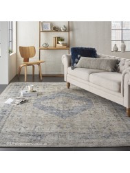 Malta Classic Ivory Blue Rug - Thumbnail - 2