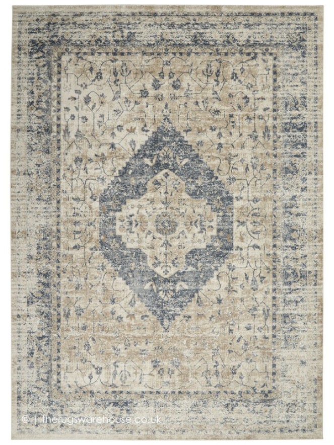 Malta Classic Ivory Blue Rug - 6