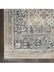 Malta Border Ivory Blue Rug - Thumbnail - 4
