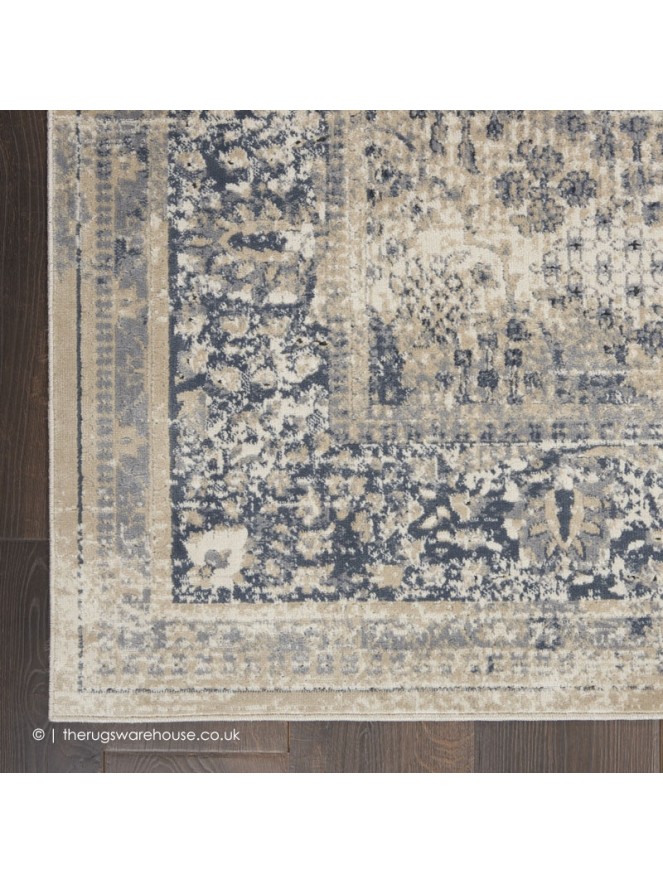 Malta Border Ivory Blue Rug - 4