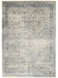 Malta Border Ivory Blue Rug - Thumbnail - 6