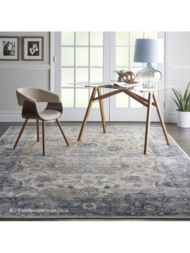 Malta Classic Blue Ivory Rug - 2