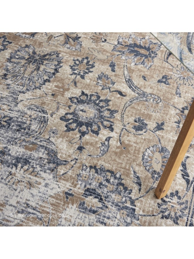 Malta Classic Blue Ivory Rug - 3