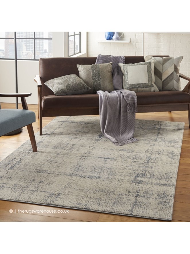 Esta Ivory Blue Rug - 2