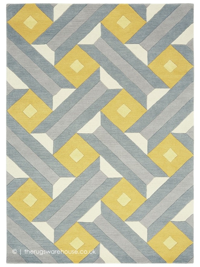 Reef Motif Ochre Rug - 6