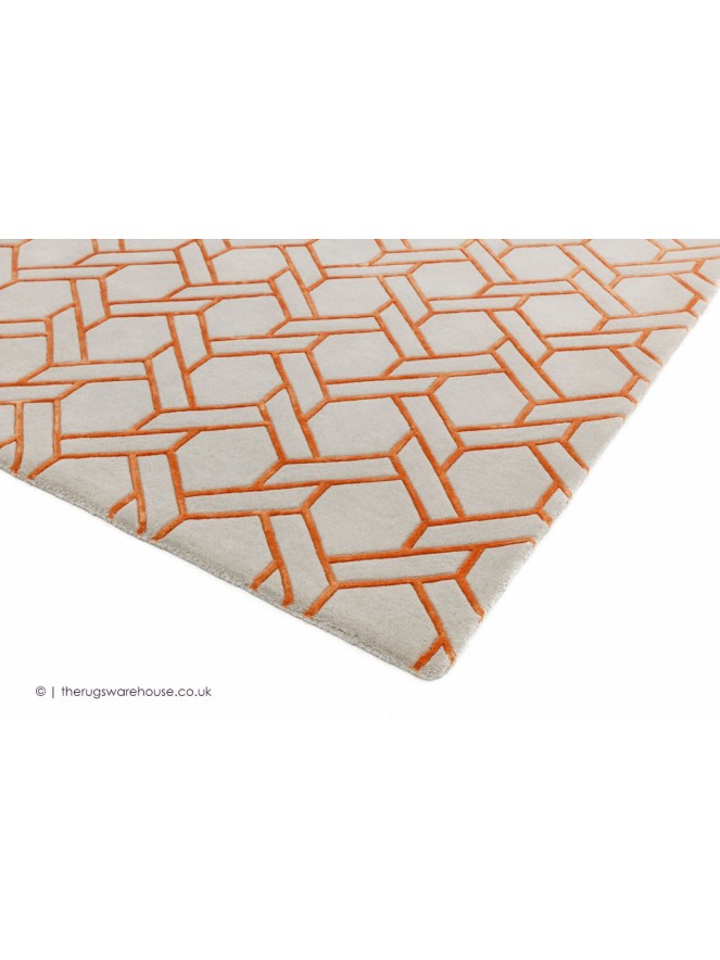 Fine Line Orange Rug - 3