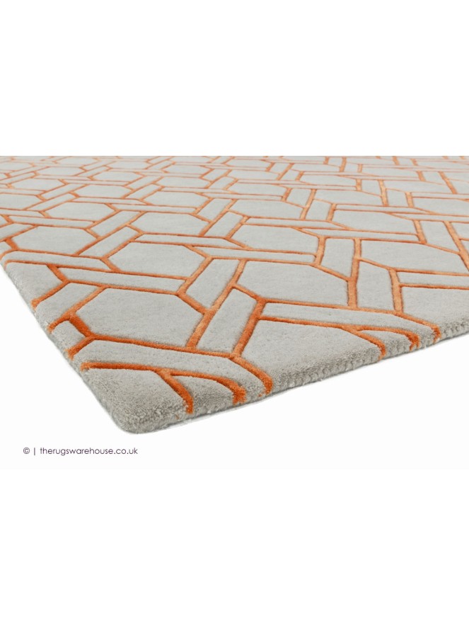 Fine Line Orange Rug - 4