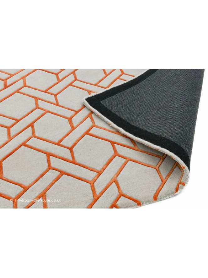 Fine Line Orange Rug - 5