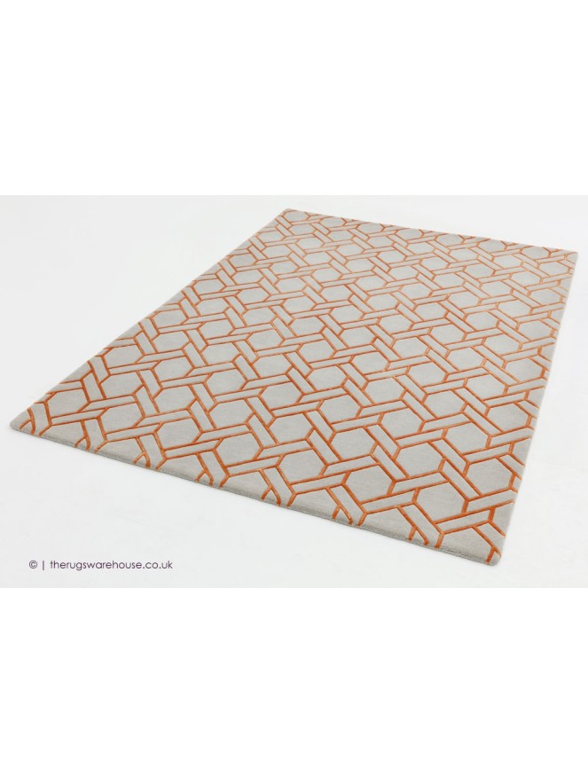 Fine Line Orange Rug - 7