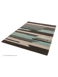 Rhombus Grey Blue Rug - Thumbnail - 2