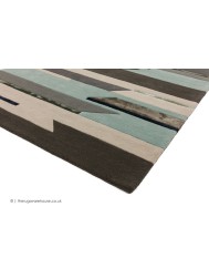 Rhombus Grey Blue Rug - Thumbnail - 4