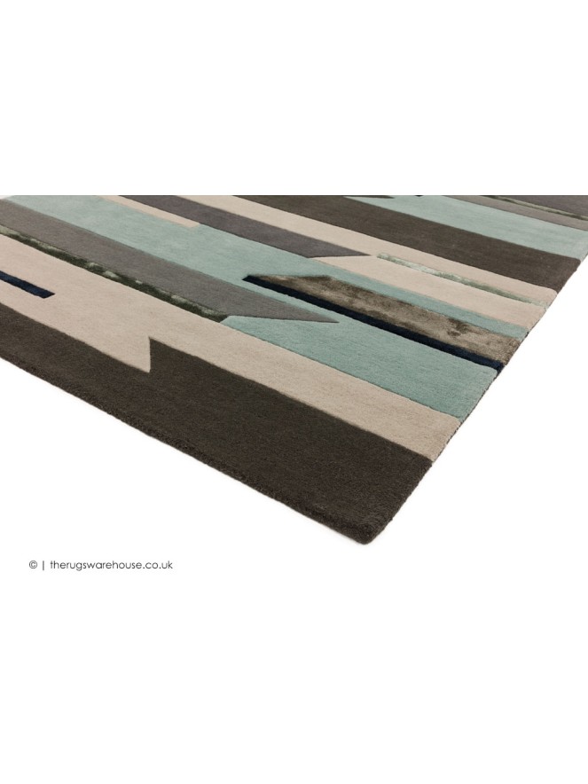 Rhombus Grey Blue Rug - 4