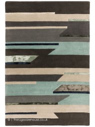 Rhombus Grey Blue Rug - Thumbnail - 6