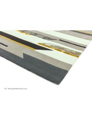 Rhombus Grey Mustard Rug - Thumbnail - 3