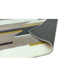 Rhombus Grey Mustard Rug - Thumbnail - 5