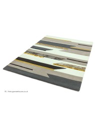 Rhombus Grey Mustard Rug - Thumbnail - 6