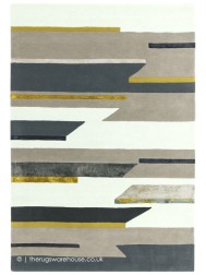 Rhombus Grey Mustard Rug - Thumbnail - 7