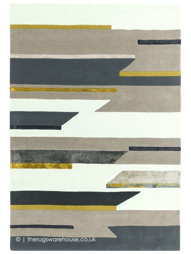 Rhombus Grey Mustard Rug - 7