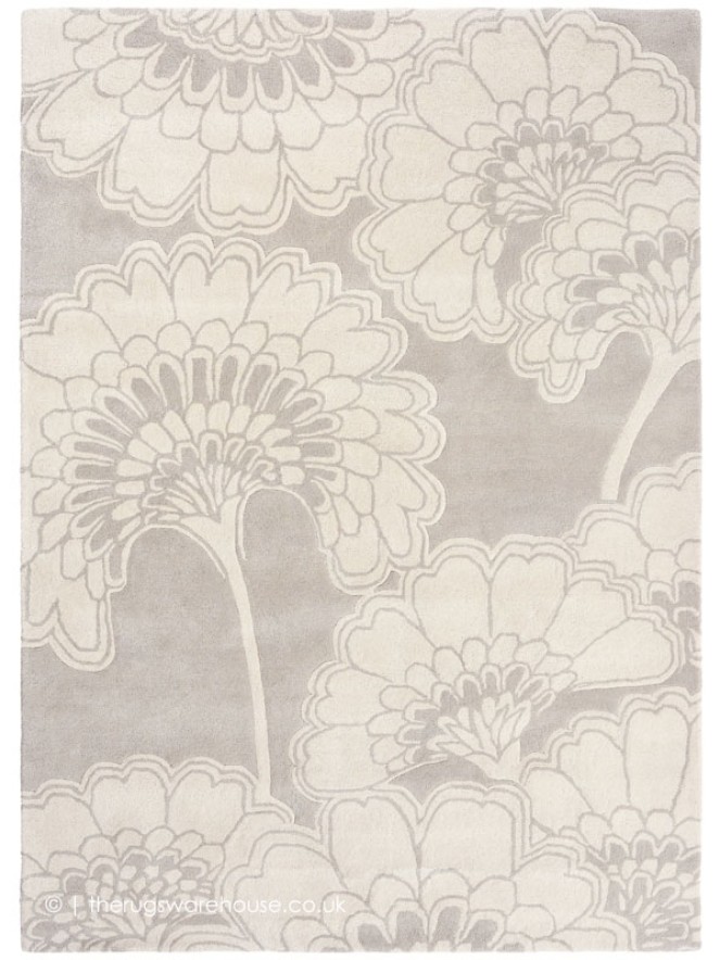 Japanese Floral Oyster Rug - 4