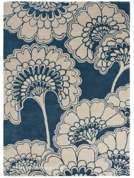 Japanese Floral Midnight Rug - Thumbnail - 6