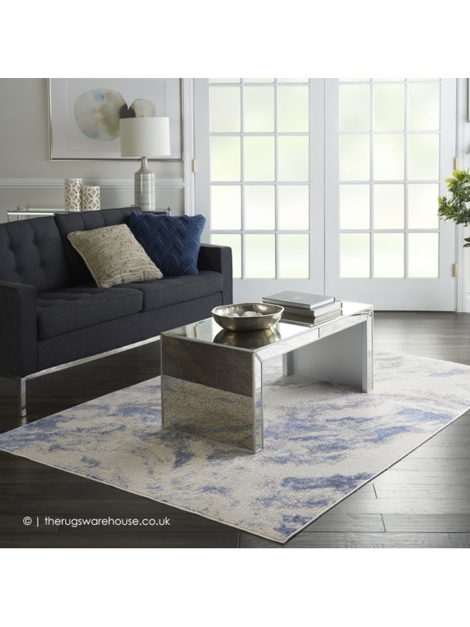 Mia Ivory Blue Rug - 3