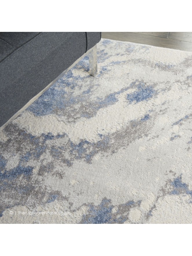 Mia Ivory Blue Rug - 4