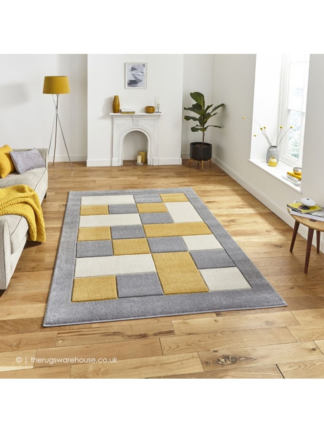 Sutu Grey Yellow Rug - 2