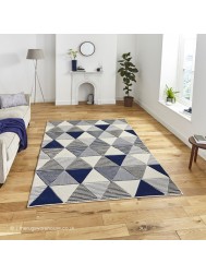 Soma Grey Navy Rug - Thumbnail - 2