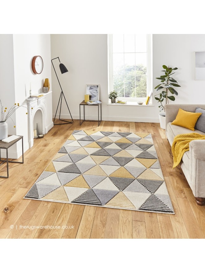 Soma Grey Yellow Rug - 2