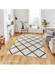 Sava Cream Black Rug - Thumbnail - 2