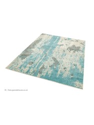 Painterly Duck Egg Rug - Thumbnail - 2