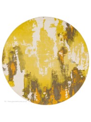 Saturn Yellow Circle Rug - Thumbnail - 6