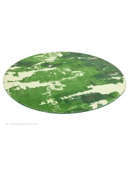 Saturn Green Circle Rug - Thumbnail - 3