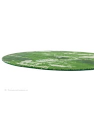 Saturn Green Circle Rug - Thumbnail - 6