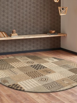 Noor Beige Patchwork Traditional Rug | The Rugs Warehouse