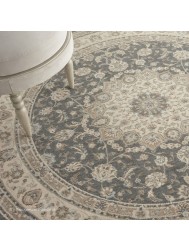 Garzan Grey Circle Rug - Thumbnail - 4