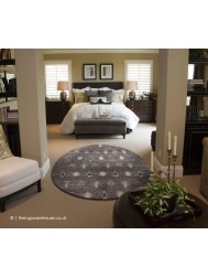 Sarkoy Grey Circle Rug - Thumbnail - 2