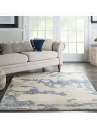 Varvara Ivory Blue Rug - Thumbnail - 2