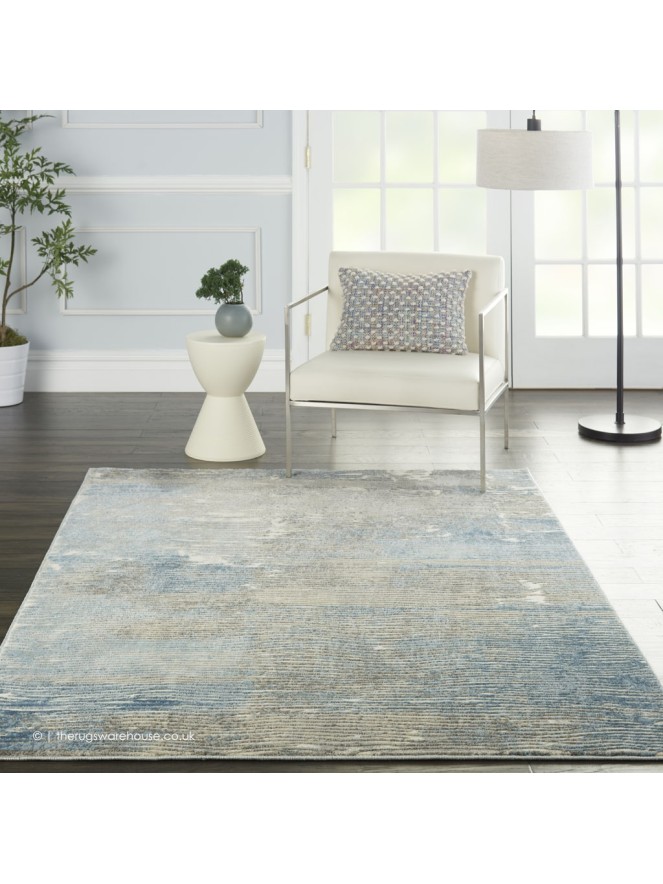 Solace Wave Blue Rug - 2