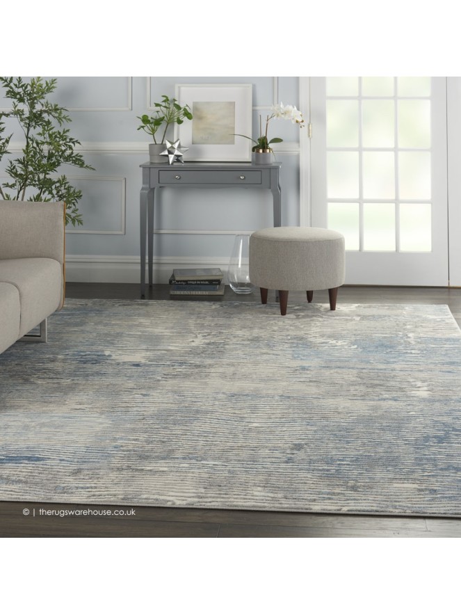 Solace Wave Blue Rug - 3